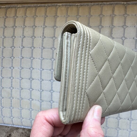 Chanel Caviar Quilted Long Boy Flap Wallet Gold - Picture 6 of 12